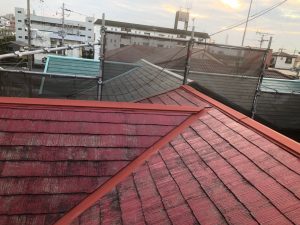 八尾市にて屋根塗装（スレート屋根）