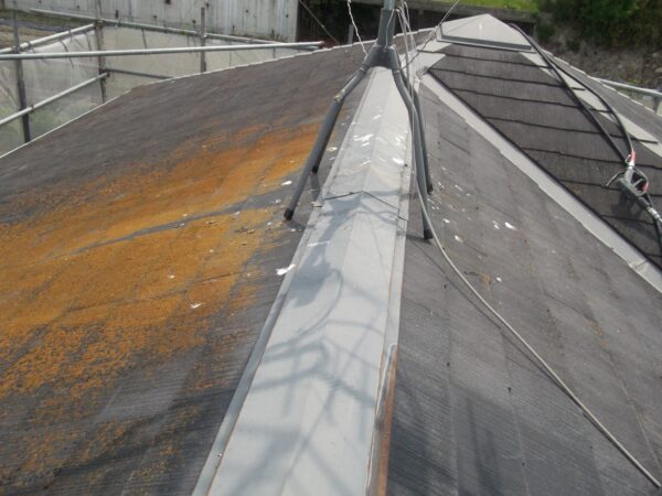 八尾市の屋根塗装　施工前の様子